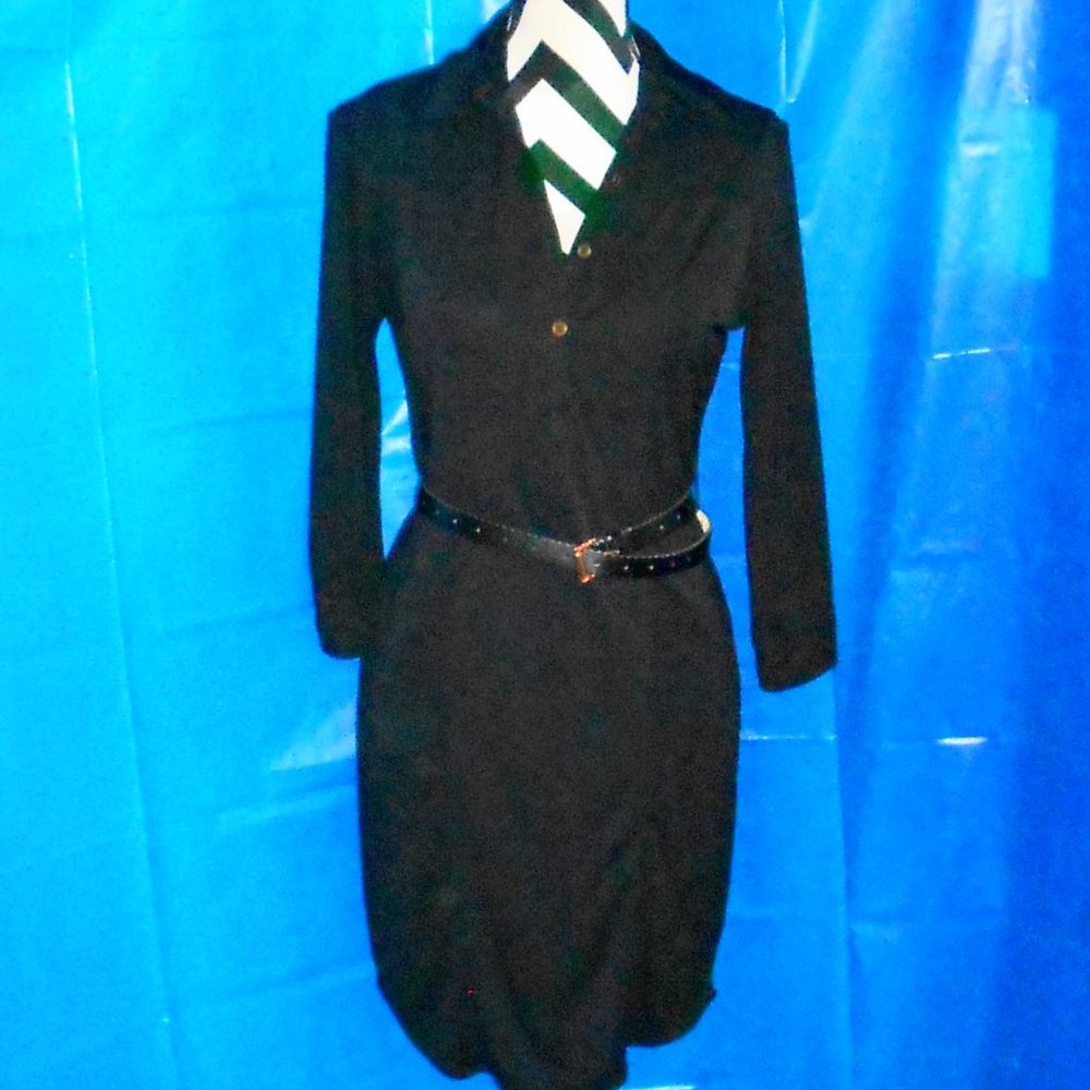 The Limited Black 3/4 Sleeve Shirt Dress
